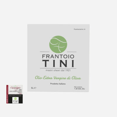 Bag In Box da 5L di Olio Extravergine di Oliva Caravaggio Monocultivar Dritta estratto a freddo - Frantoio Tini.