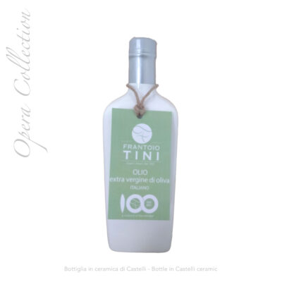 Bottiglia Ceramica da 500 ml di Olio Extravergine di Oliva Opera estratto a freddo - Frantoio Tini.